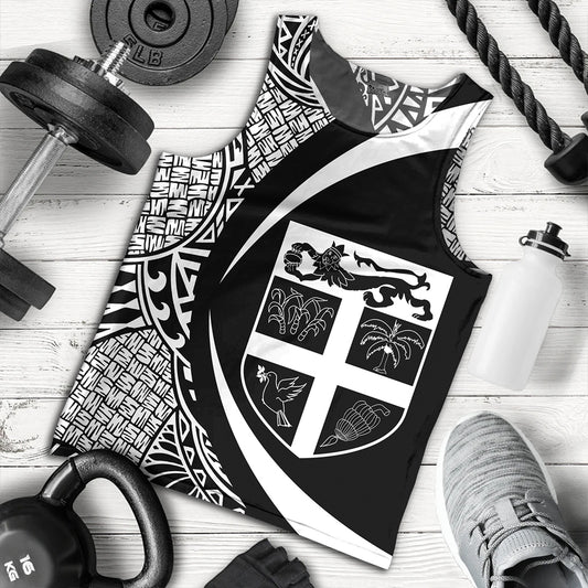 Fiji Tank Top Coat Of Arm Lauhala White Circle