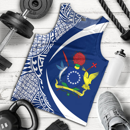 Cook Islands Tank Top Coat Of Arm Lauhala Circle