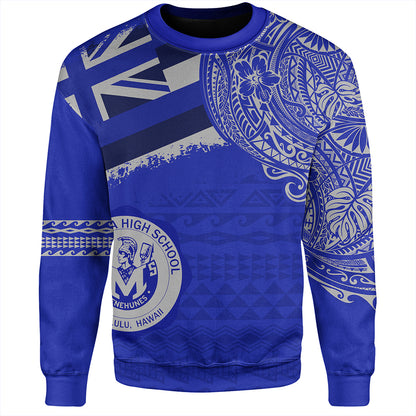 Hawaii Sweatshirt Moanalua High School Flag With Crest Style