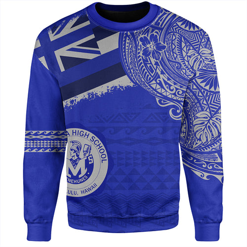 Hawaii Sweatshirt Moanalua High School Flag With Crest Style