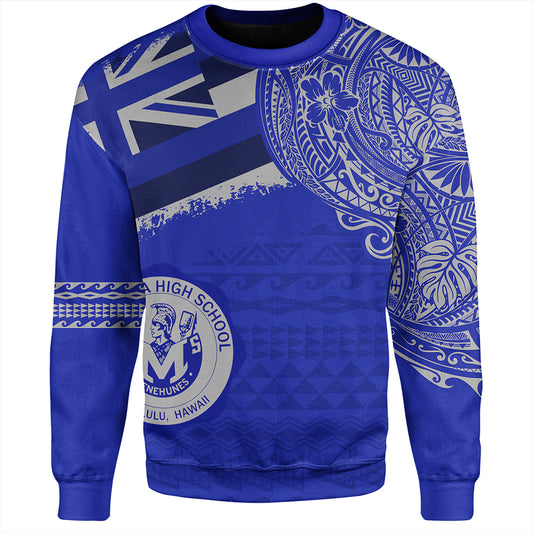 Hawaii Sweatshirt Moanalua High School Flag With Crest Style