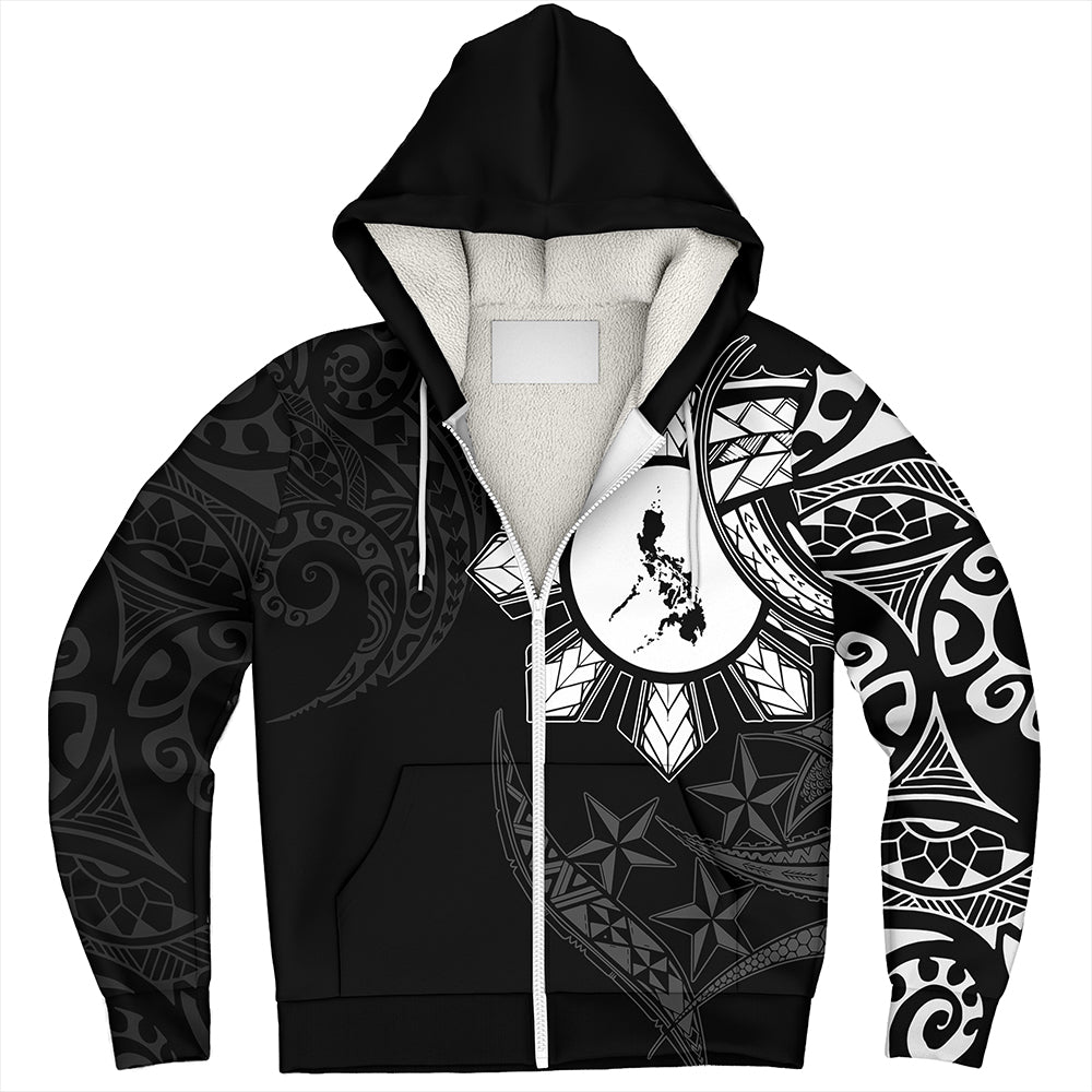 Philippines Sherpa Hoodie Tribal Sun In My Heart