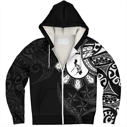 Philippines Sherpa Hoodie Tribal Sun In My Heart