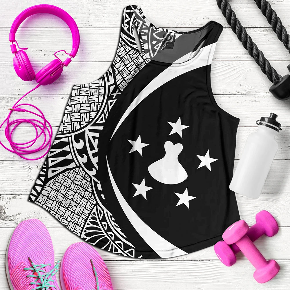 Austral Islands Women Tank Coat Of Arm Lauhala White Circle