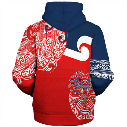 New Zealand Sherpa Hoodie Tino Rangatiratanga Maori Mask