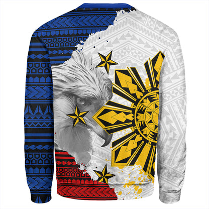Philippines Sweatshirt Eagles Filipino Sun Flag Grunge Style