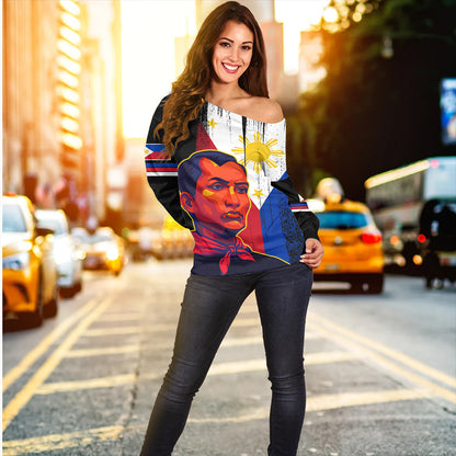 Philippines Off Shoulder Sweatshirt Katipunan Andres Bonifacio