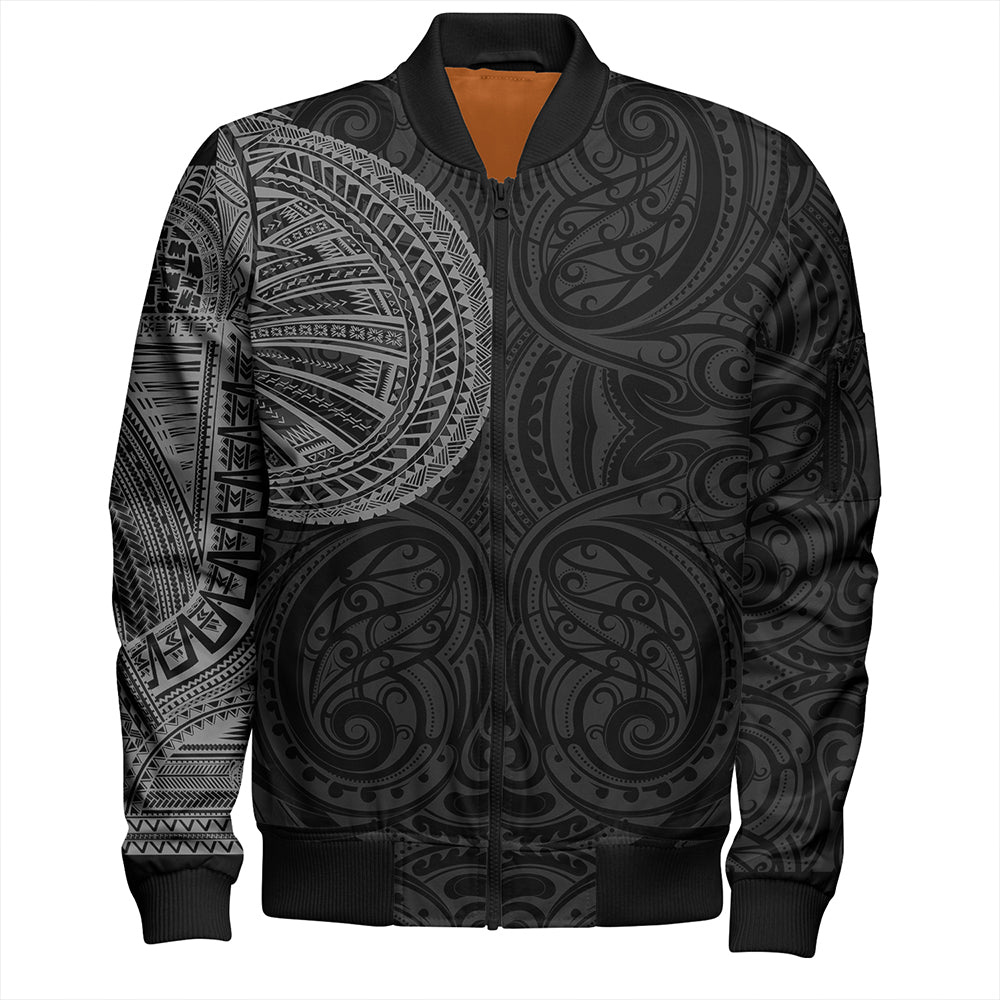 Samoa Tribal Maori Tattoo Roman Reigns Bomber Jacket Gray