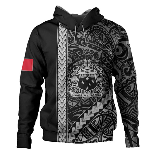 Samoa Hoodie Tribal Polynesian Coat Of Arms White