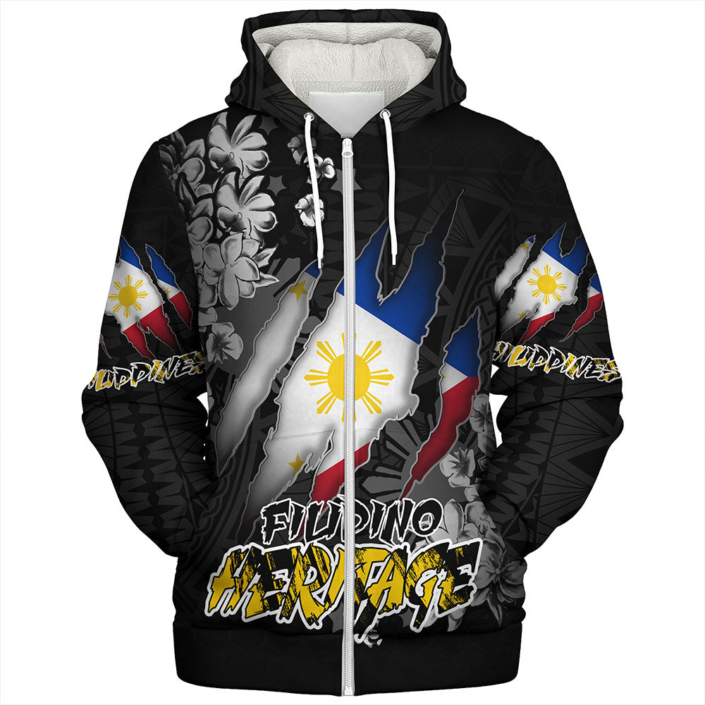 Philippines Custom Sherpa Hoodie Filipino Heritage Blood Inside Me