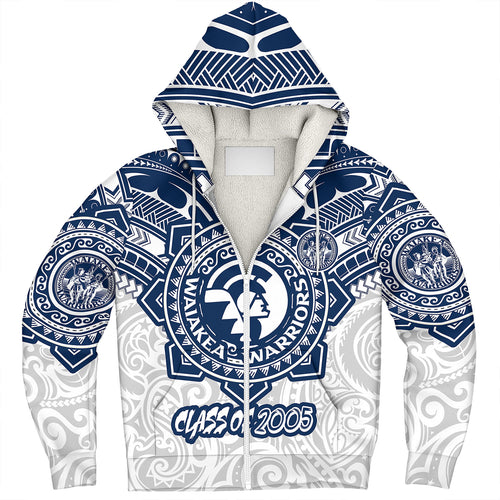 Hawaii Sherpa Hoodie Custom Waiakea High School Super Waiakea Warriors Tribal Style