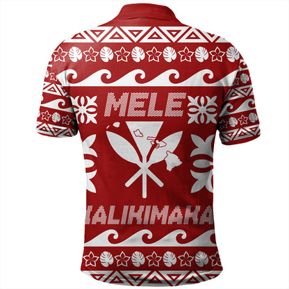 Hawaii Polo Shirt King Native Hawaiian Kakau Pattern Christmas