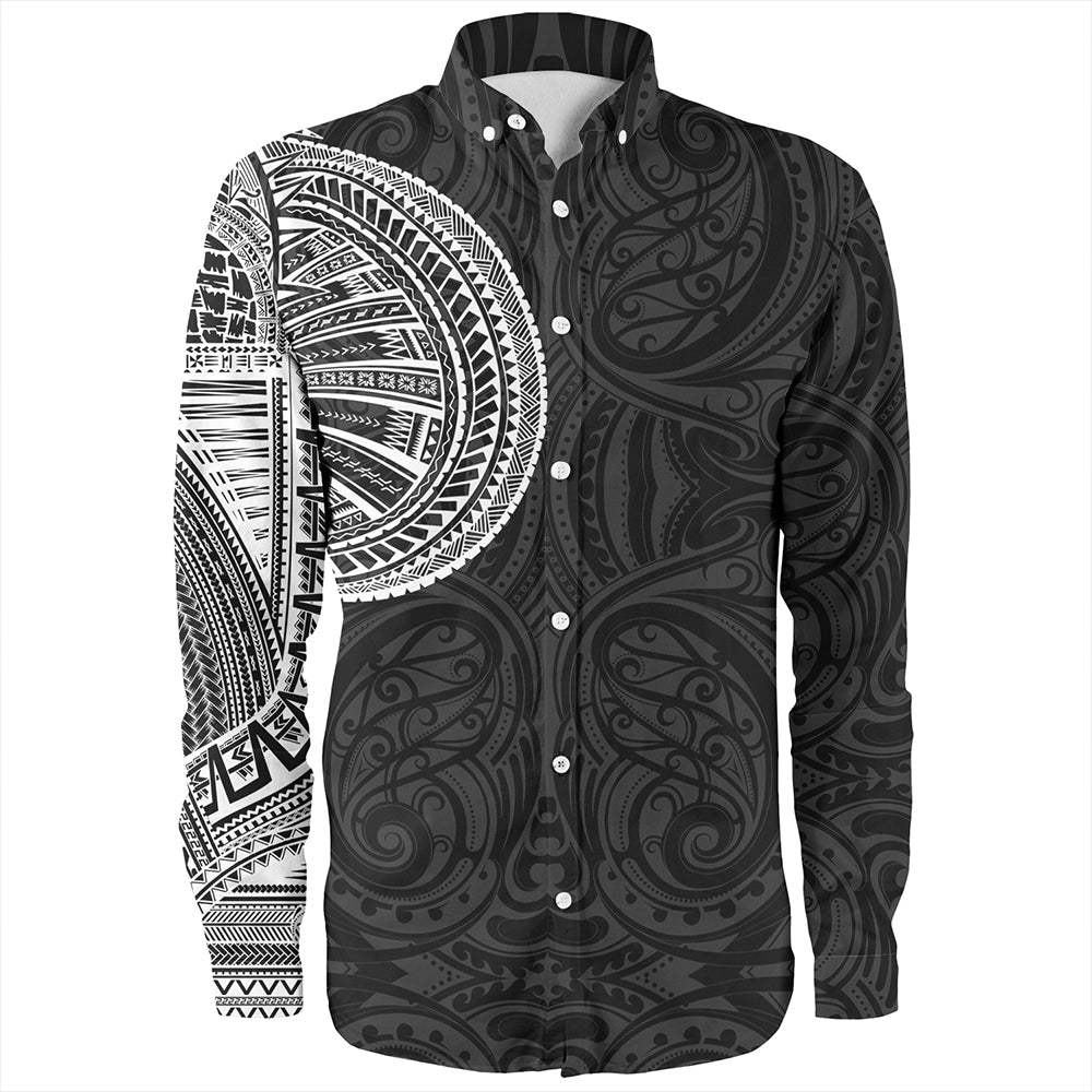 Samoa Tribal Maori Tattoo Roman Reigns Long Sleeve Shirt White