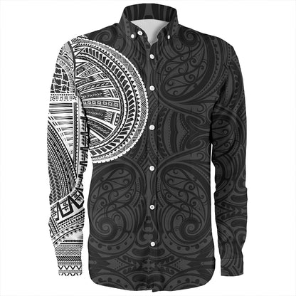 Samoa Tribal Maori Tattoo Roman Reigns Long Sleeve Shirt White