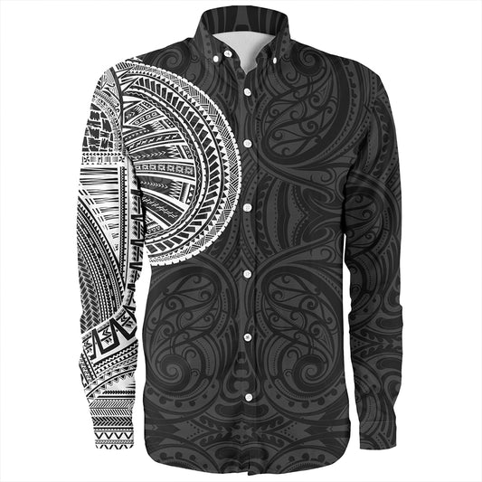 Samoa Tribal Maori Tattoo Roman Reigns Long Sleeve Shirt White