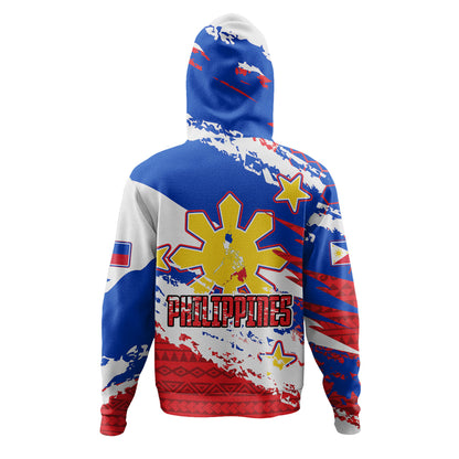 Philippines Filipinos Hoodie Custom Filipino Sun 3 Stars Bicolor Flag Tribal Grunge Style