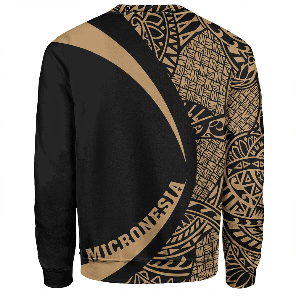 Federated States of Micronesia Sweatshirt Coat Of Arm Lauhala Gold Circle