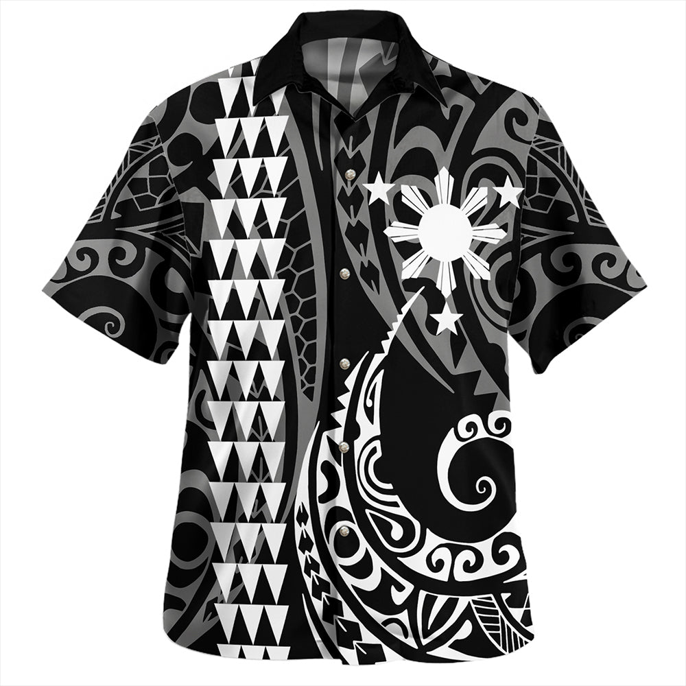 Philippines Hawaiian Shirt Polynesian Sun Star Style Camouflage