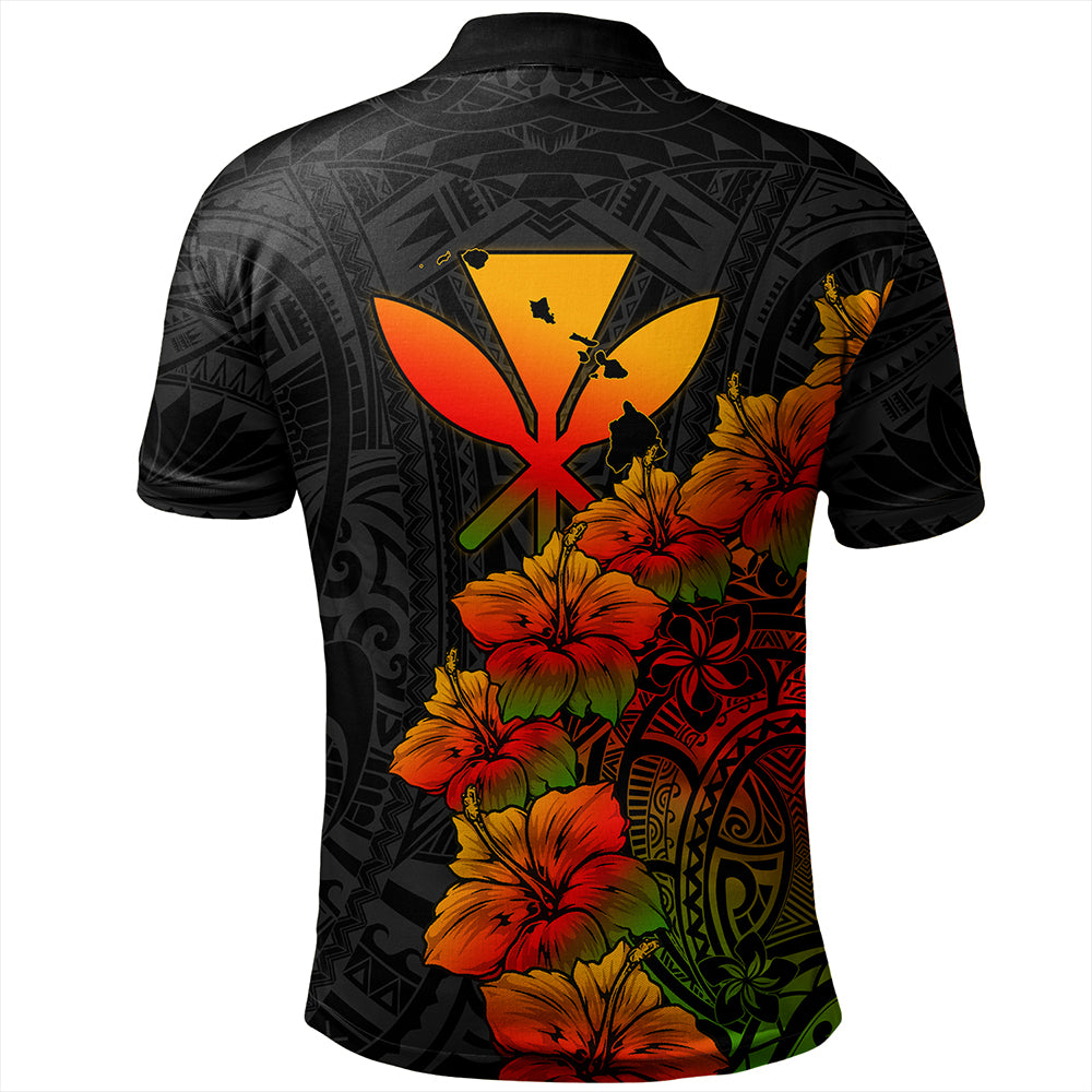 Hawaii Polo Shirt Hawaii Kanaka Map Style Tropical