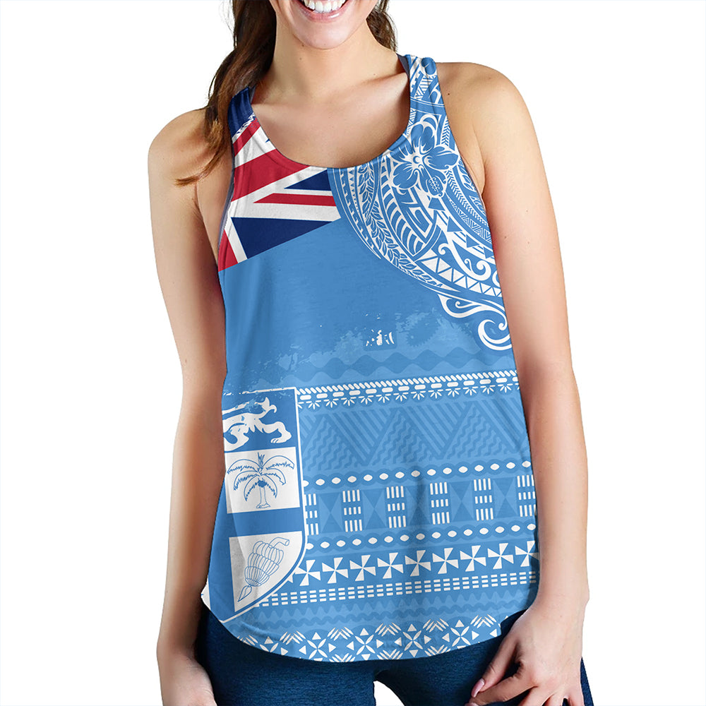 Fiji Women Tank Polynesian Flag With Coat Of Arms