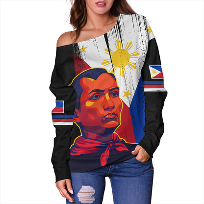 Philippines Off Shoulder Sweatshirt Katipunan Andres Bonifacio