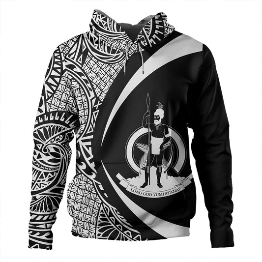 Vanuatu Hoodie Coat Of Arm Lauhala White Circle