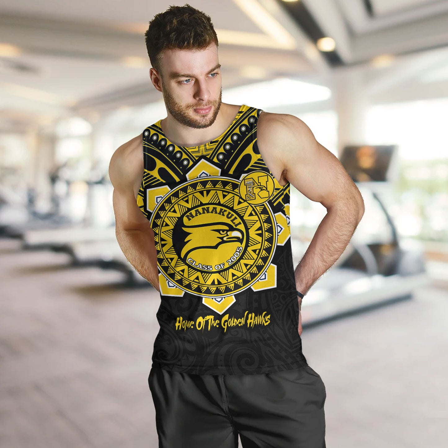 Hawaii Tank Top Custom Nanakuli High & Intermediate School Home Of Golden Hawks Tribal Style