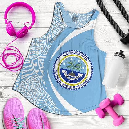 Federated States of Micronesia Women Tank Coat Of Arm Lauhala Circle