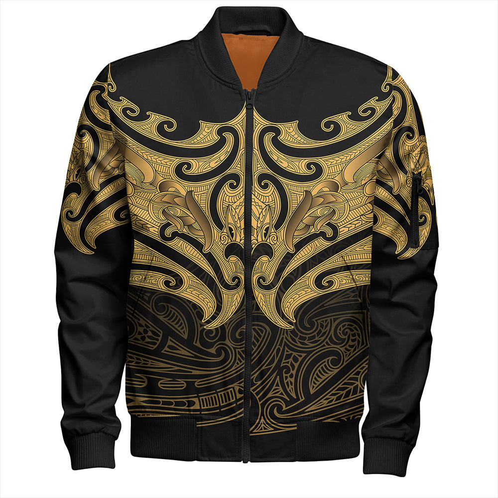 New Zealand Bomber Jacket Maori Gold Pattern