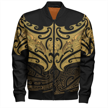 New Zealand Bomber Jacket Maori Gold Pattern