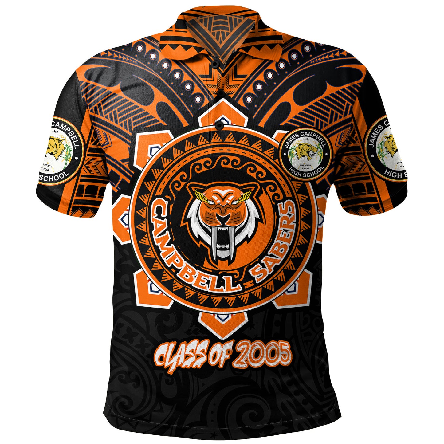 Hawaii Polo Shirt Custom James Campbell High School SaberNation Tribal Style