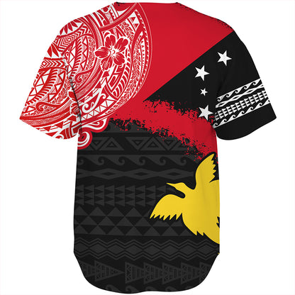 Papua Baseball Shirt Melanesian Flag With Coat Of Arms