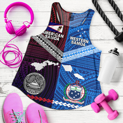 American Samoa And Western Samoa Polynesian Tattoo Together Women Tank