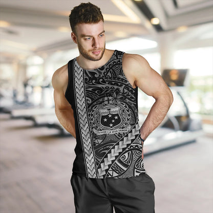 Samoa Tank Top Tribal Polynesian Coat Of Arms White