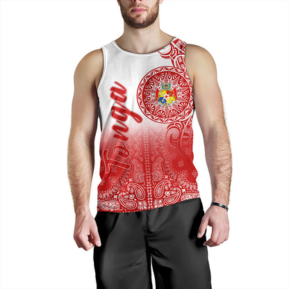 Tonga Tank Top Custom Pattern Ngatu With Paisley Style