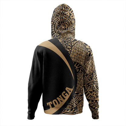 Tonga Hoodie Coat Of Arm Lauhala Gold Ver 2 Circle