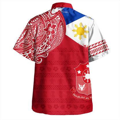 Philippines Hawaiian Shirt Polynesian Flag With Coat Of Arms
