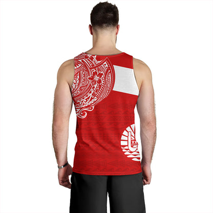 Polynesian Tank Top Tahiti Flag With Coat Of Arms