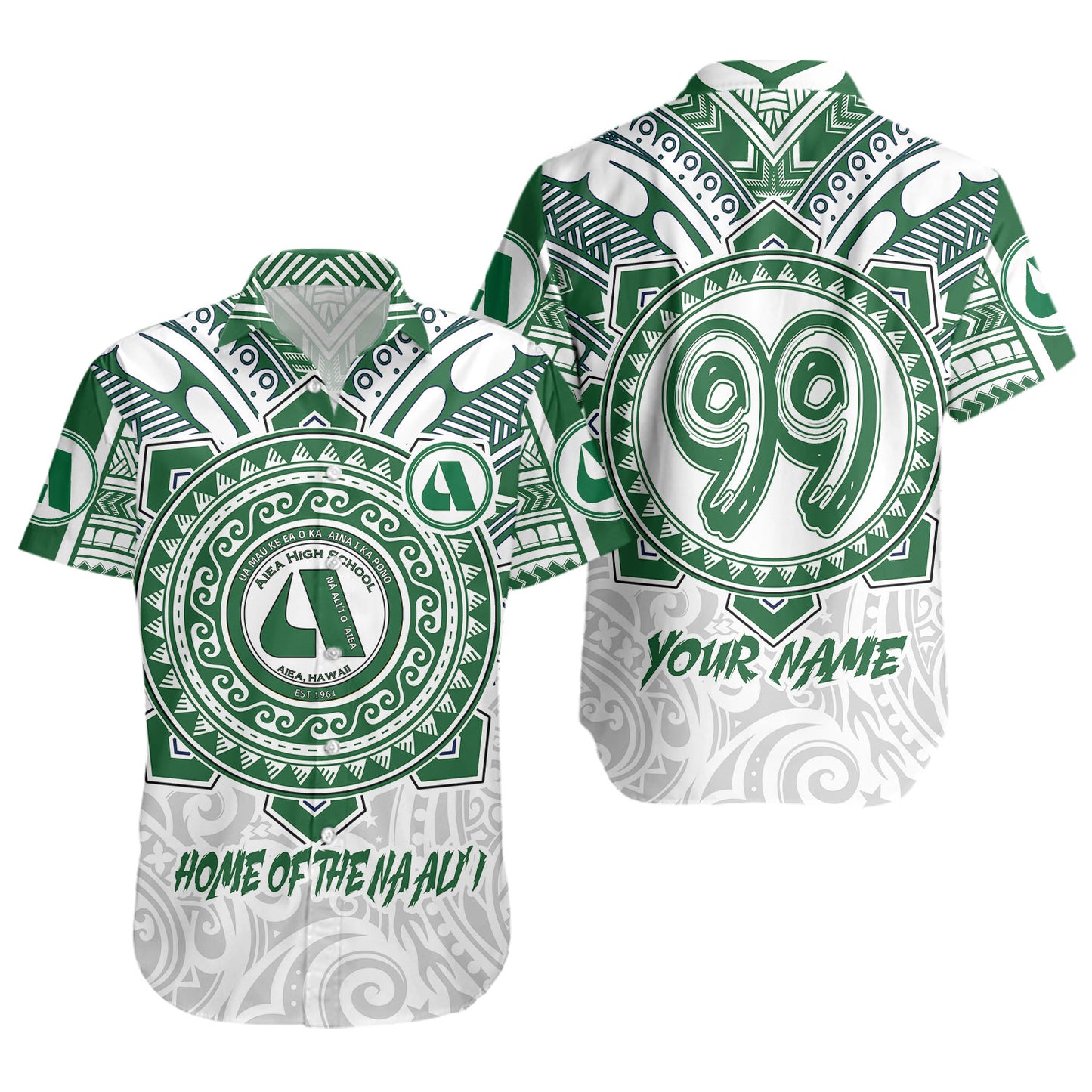Hawaii Short Sleeve Shirt Custom Aiea High School Home Of The Na Ali'i Tribal Style