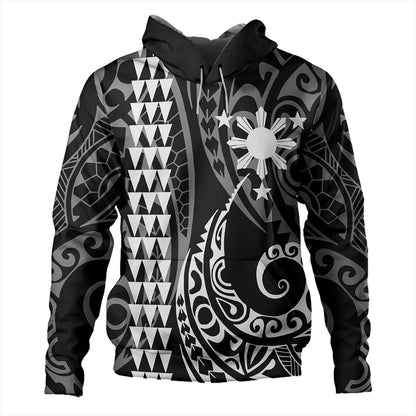 The Philippines Hoodie Sun White Kakau Style
