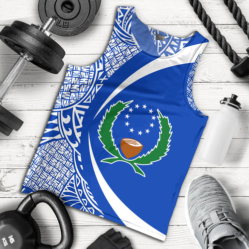 Pohnpei Tank Top Coat Of Arm Lauhala Circle