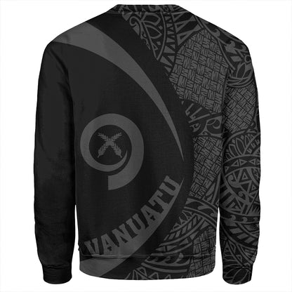 Vanuatu Sweatshirt Coat Of Arm Lauhala Gray Circle