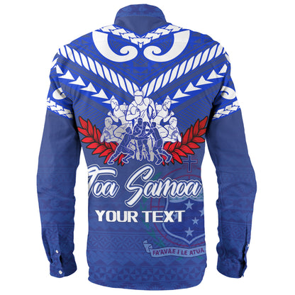 Samoa Custom Personalised Long Sleeve Shirt Toa Samoa Tribal Pattern