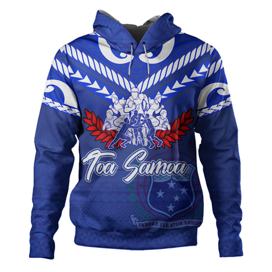 Samoa Custom Personalised Hoodie Toa Samoa Tribal Pattern