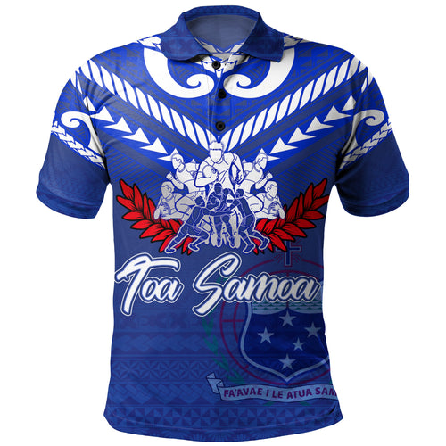 Samoa Custom Personalised Polo Shirt Toa Samoa Tribal Pattern