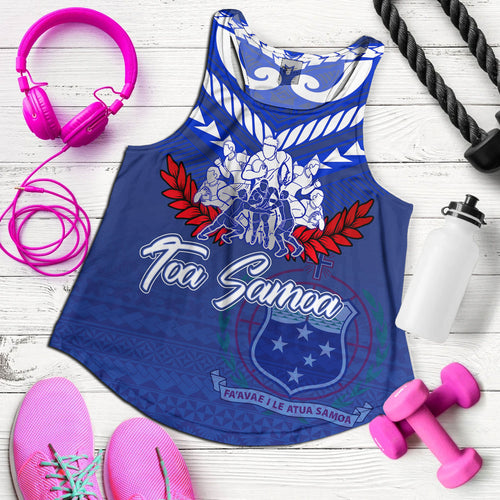 Samoa Custom Personalised Women Tank Toa Samoa Tribal Pattern