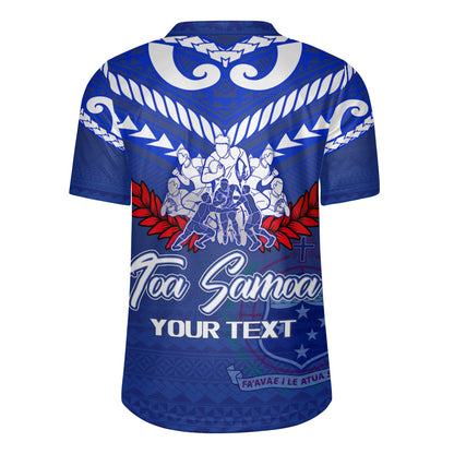 Samoa Custom Personalised Rugby Jersey Toa Samoa Tribal Pattern