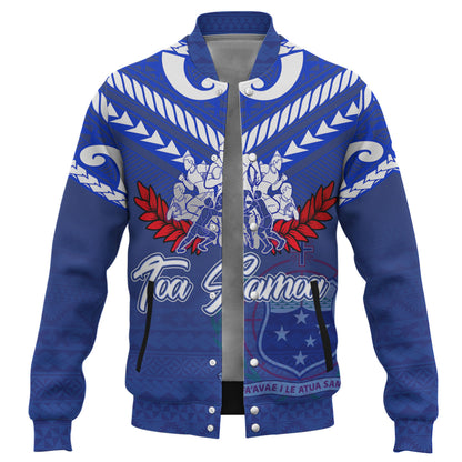 Samoa Custom Personalised Baseball Jacket Toa Samoa Tribal Pattern