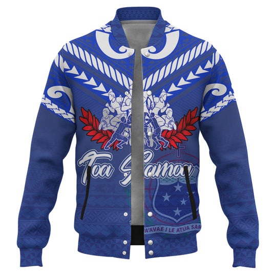 Samoa Custom Personalised Baseball Jacket Toa Samoa Tribal Pattern