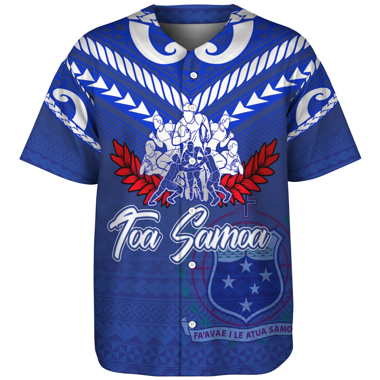 Samoa Custom Personalised Baseball Shirt Toa Samoa Tribal Pattern